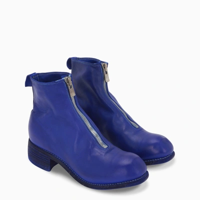 Shop Guidi Blue Leather Low Boots