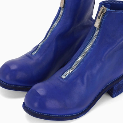 Shop Guidi Blue Leather Low Boots