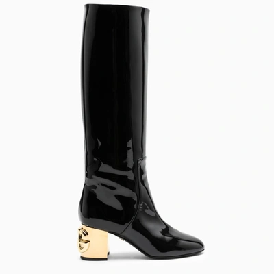 Dolce & Gabbana Dg-heel Knee-length Boots In Black | ModeSens