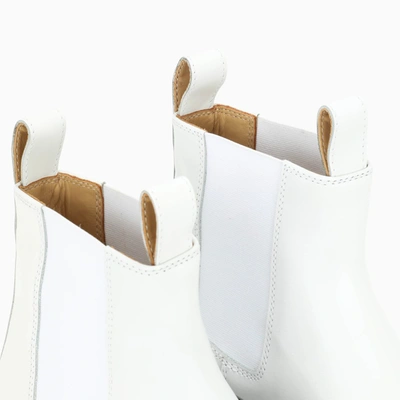 Jil Sander Boston Ankle Boots In Leather With Vibram Sole In White