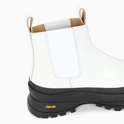 Jil Sander Boston Ankle Boots In Leather With Vibram Sole In White