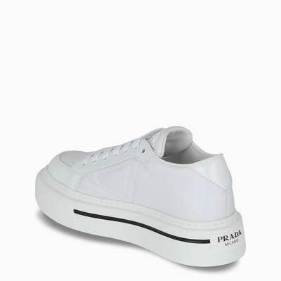 Shop Prada White Leather Sneakers