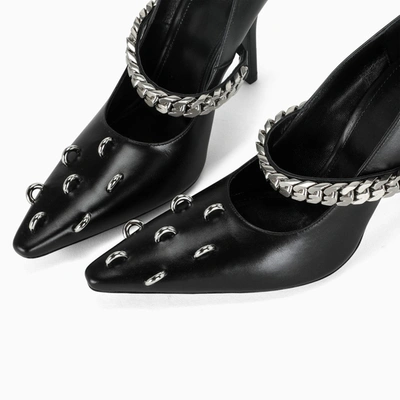 Shop Givenchy Black Leather Metal-detailing Pumps