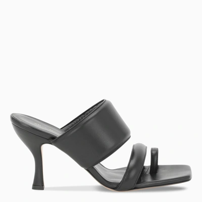 Shop Gia Couture Black Padded Leather Perni 10 Sandals