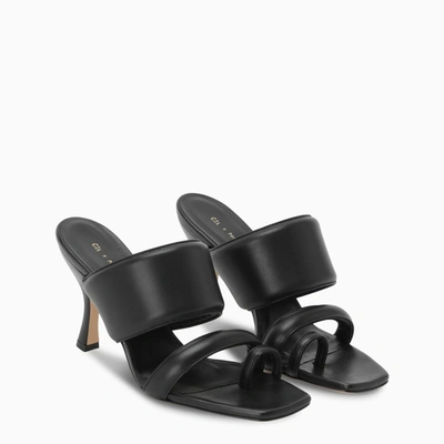Shop Gia Couture Black Padded Leather Perni 10 Sandals