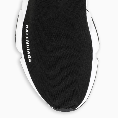 Shop Balenciaga Black/white Speed Clear Sole Sneakers