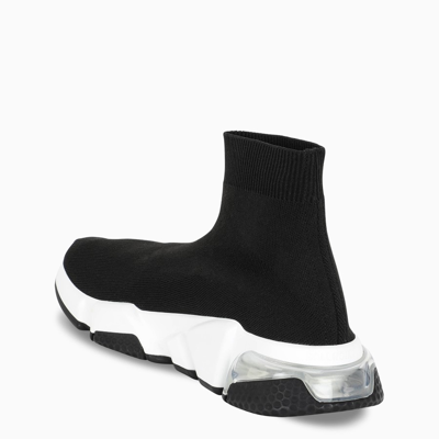 Shop Balenciaga Black/white Speed Clear Sole Sneakers