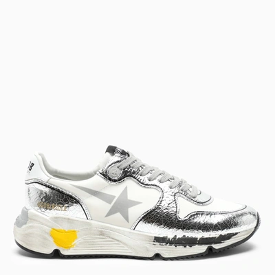 Shop Golden Goose White And Silver Running Low Sneakers In Grey