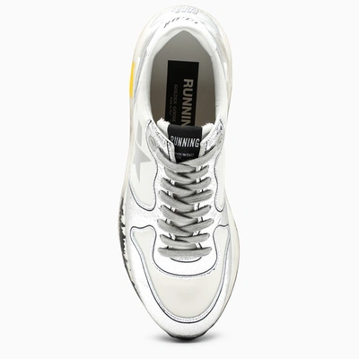 Shop Golden Goose White And Silver Running Low Sneakers In Grey