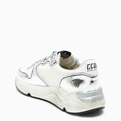 Shop Golden Goose White And Silver Running Low Sneakers In Grey