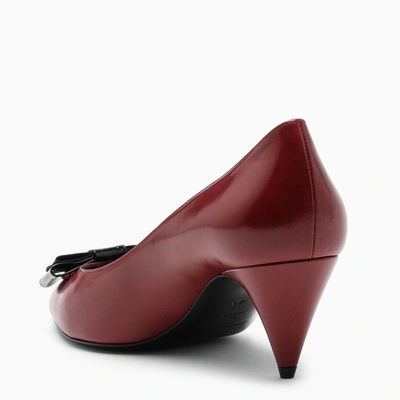 Shop Saint Laurent Red Anais Bow Pumps