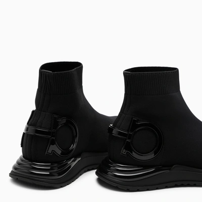 Shop Ferragamo Black Gardena 1c Slip-on Sneakers