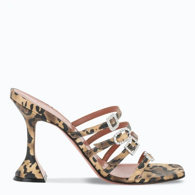 Shop Amina Muaddi Animalier Robyn High Sandals In Multicolor