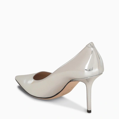 Shop Jimmy Choo Metallic Silver Love Pumps