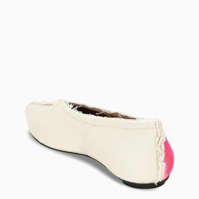 Shop Marni Pink And White Pointed Ballerinas