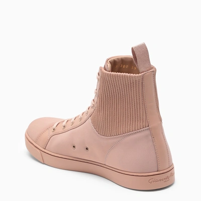 Shop Gianvito Rossi Pink Leather High-top Sneakers In Orange