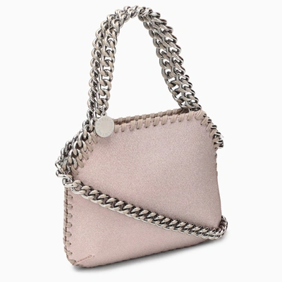 Shop Stella Mccartney Misty Rose Falabella Glitter Mini Bag In Pink