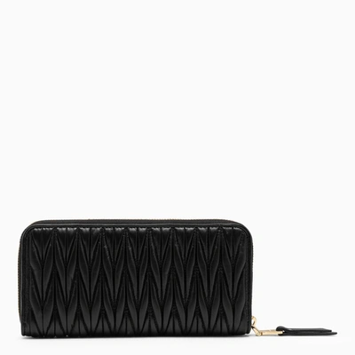 Shop Miu Miu Black Nappa Zip Around Wallet