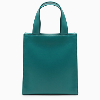 Shop Prada Teal Mini Shopping Bag In Green