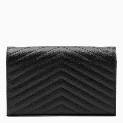 Shop Saint Laurent Black Envelope Chain Wallet