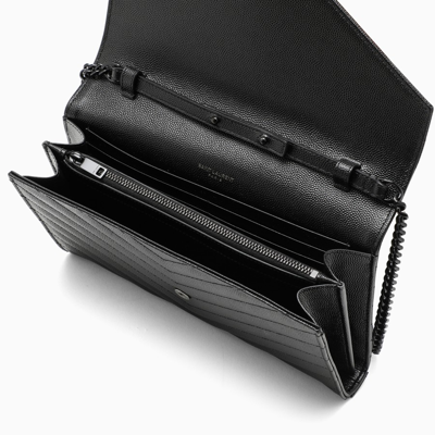 Saint Laurent Black Envelope Chain Wallet In Black