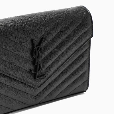 Saint Laurent Black Envelope Chain Wallet In Black