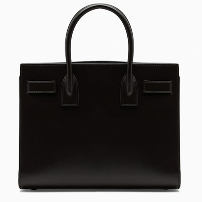 Shop Saint Laurent Dark Brown Leather Baby Sac De Jour Bag