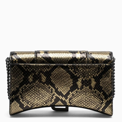 Balenciaga Phyton-print Hourglass Chain Wallet In Multicolor