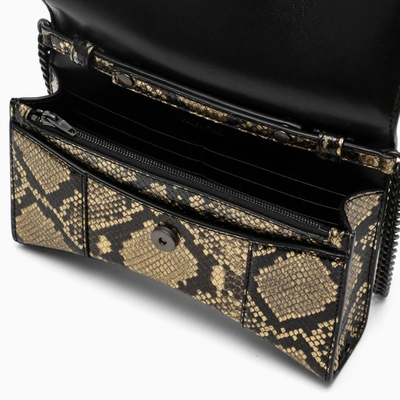 Balenciaga Phyton-print Hourglass Chain Wallet In Multicolor