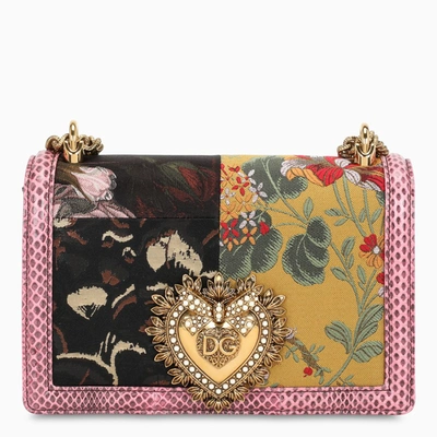 Shop Dolce & Gabbana Pink Patchwork Devotion Bag