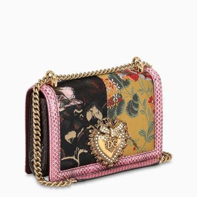 Shop Dolce & Gabbana Pink Patchwork Devotion Bag