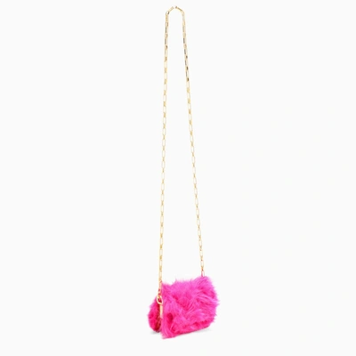 Shop Marni Red/fuchsia Faux-fur Trunk Nano Bag In Pink