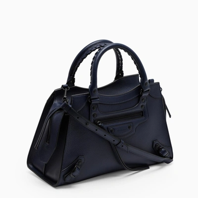 Shop Balenciaga Navy Neo Classic City Small Top Handle Bag In Blue