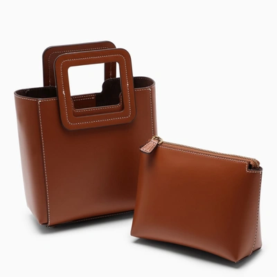 Staud Pink Shirley Mini Tote In Brown