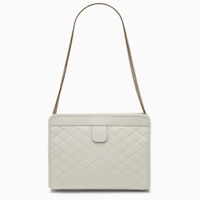 Shop Saint Laurent Cream Victoire Shoulder Bag In White
