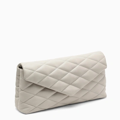 Shop Saint Laurent Cream Sade Soft Clutch In White