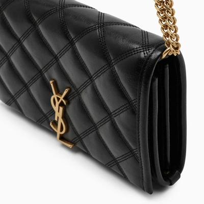 Shop Saint Laurent Black Becky Wallet With Strap