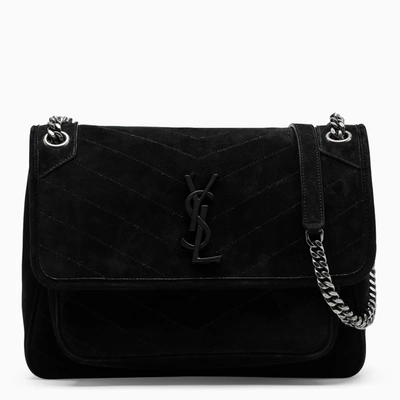 Shop Saint Laurent Medium Niki Bag In Black Suede