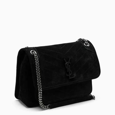 Shop Saint Laurent Medium Niki Bag In Black Suede