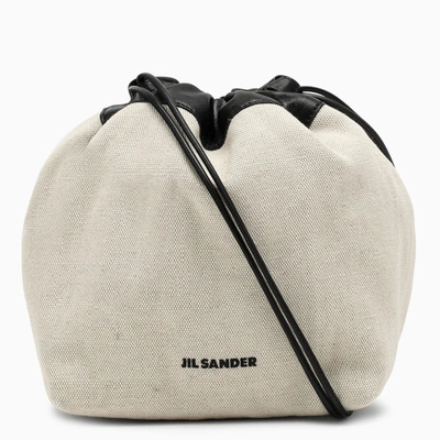 Shop Jil Sander Canvas Bucket Bag In White