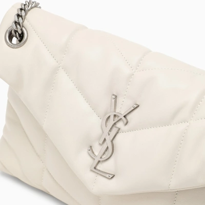 Shop Saint Laurent Cream Small Loulou Puffer Bag In White