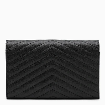 Shop Saint Laurent Black Monogram Chain Wallet