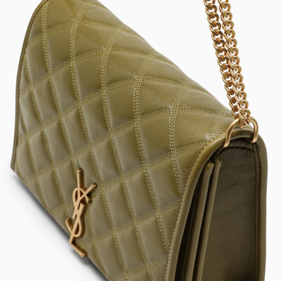 Shop Saint Laurent Olive Green Small Becky Shoulder Bag