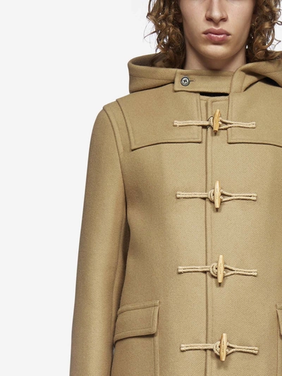 Shop Saint Laurent Wool Hooded Duffle Coat