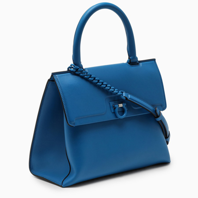 Shop Ferragamo Blue Trifolio Handbag In Multicolor