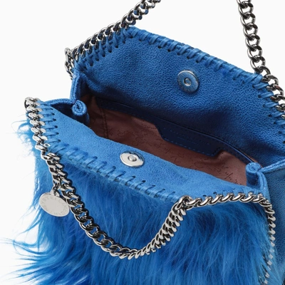 Shop Stella Mccartney Small Falabella Bag In Blue Fur