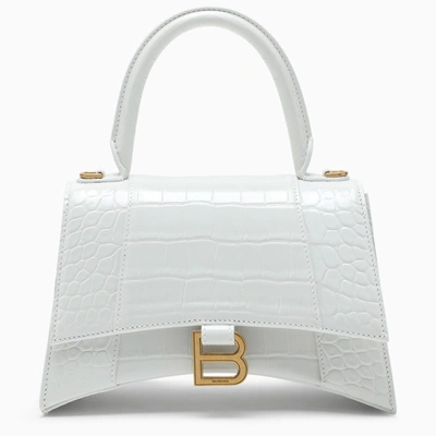 Shop Balenciaga White Coco-print Medium Hourglass Bag