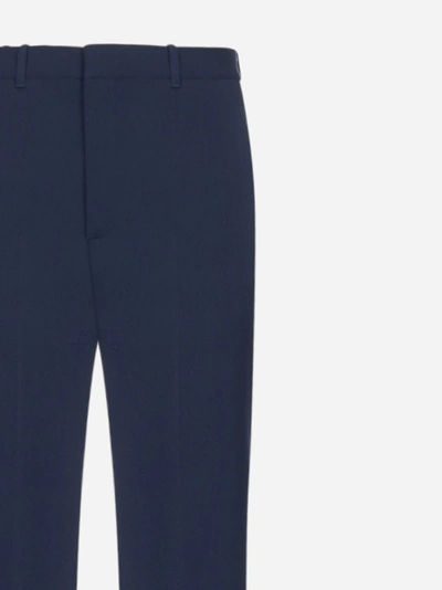 Shop Balenciaga Logo Wool-blend Tailored Trousers