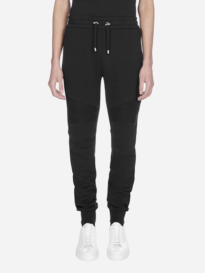 Shop Balmain Logo Cotton Track Pants