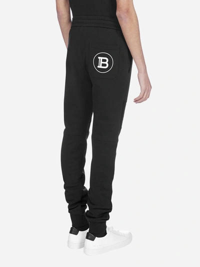 Shop Balmain Logo Cotton Track Pants